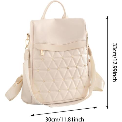 Backpack Purse Daily Daypack for Travel Women Shopping Working, Beige