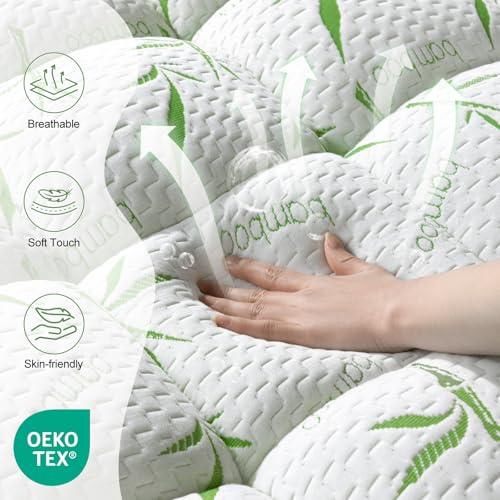 3 Inch Breathable Mattress Topper - 1500GSM 3D 7D Down Alternative Fill,Viscose Made from,Cooling Firm Pillow Top Mattress Pad (Full,54x75)