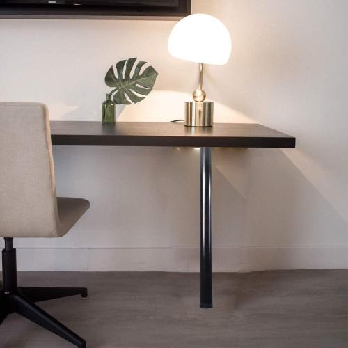 QLLY 29.5 inch / 75cm Adjustable Tall Metal Desk Legs, Office Table Furniture Leg Set, Set of 4 (75cm, Black)