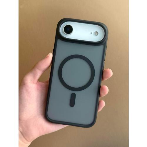 TORRAS Stronger Magnetic for iPhone Air Case, Thin Fit for MagSafe Black | Shockproof Slim Case for iPhone 17 Air with Camera Control & Colorful Buttons, Mil-Grade Drop Tested, Translucent Matte