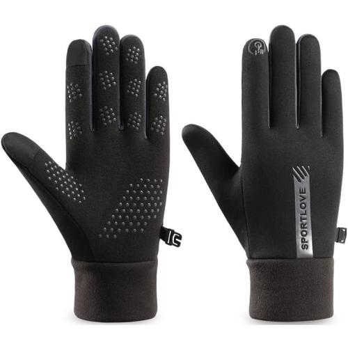 INOGIH Cold Weather Running Gloves for Women Winter Soft Warm Touchscreen Cycling Gloves Non-Slip