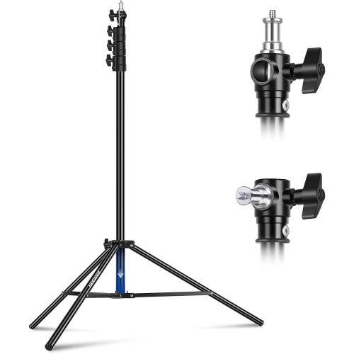 NEEWER 9.8ft/3m Air Cushioned Light Stand, Heavy Duty Metal Photography Tripod Stand with 1/4 to 3/8 Reversible Spigot, 3 Way Mounting Interface & Metal Locking Knobs, Max Load 5.5lb/2.5kg