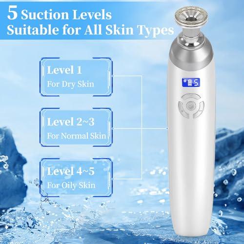Beauty Star Upgraded Cordless Diamond Micro-dermabrasion Machine, Portable Crystal Tips Tool for Facial Skin Care, Face Pore Vacuum Glow Devices Kit, Home Use Microderm Equipment