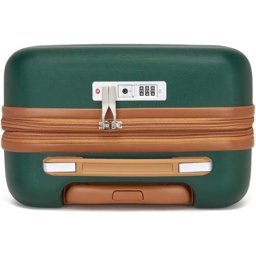 Kono Airline Approved Carry On Luggage 22x14x9 inches, with TSA Lock, 20 Inch Expandable Lightweight Hardshell Suitcase (Green, Suitable for 1-3 Days of Travel)