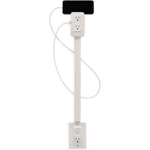 Electrical Outlet Extender. Access Hard-to-Reach Outlets! Features USB-A, USB-C, and 2 AC Outlets, Extends 22-34, Rotates 180°. Use Behind Couches, Nightstands, Desks, and More.