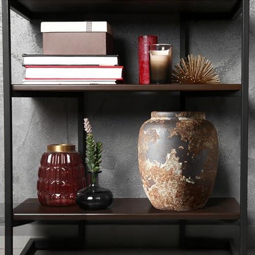 Rustic Vase for Home Decor, Farmhouse Terracotta Vases, Stone Vases, Large Vases for Living Room Decor, Rustic Flower Vase Decoration for Living Room