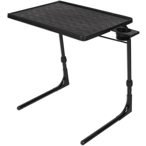 Table-Mate TV Tray Table | Portable Desk Folding Dinner Tray, Couch Table Trays for Eating Snack Food, Portable Laptop Desk, Bed Trays for Eating | Adjustable TV Trays with 3 Angles and Cup Holder