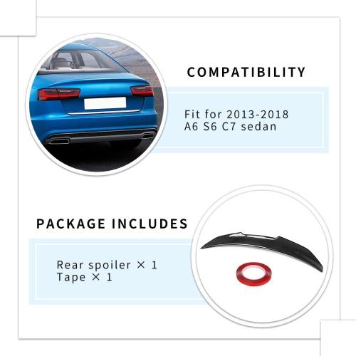 Real Carbon Fiber C7 Spoiler PSM-Style Compatible with (2013-2018) Audi A6 S6 C7 4-Door Sedan
