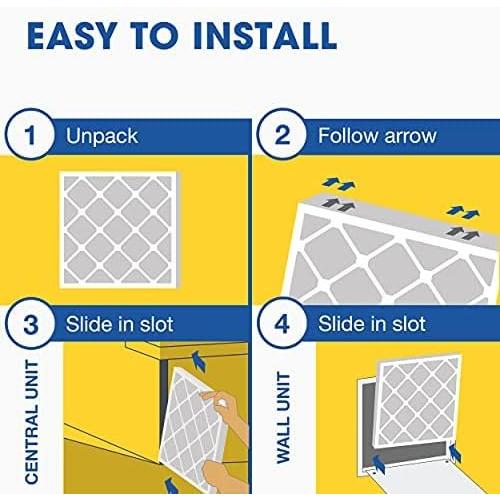 Aerostar 20x20x1 MERV 13 Air Filter, 4 Count, ACTUAL SIZE (19.75 x 19.75 x 0.75), HVAC, Air Conditioning & Furnace Filter for Allergies, Dust, Pet Dander & Smoke (MPR 1500 / FPR 10), Made in USA