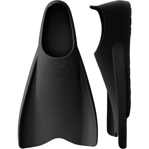 WSTOO Size 6.5-8 Streamlined Training Short Fins - Silicone Swim Flippers for Adults and Youth (Men & Women), Ideal for Swimming, Snorkeling, and Diving