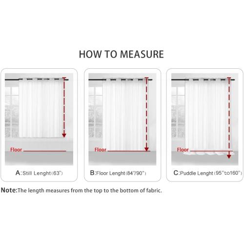 PI Turquoise Sheer Curtains 84 Inches Length with Eyelets,Polyester Voile Textured,Casual Window Backdrop for Villa/Porch 2 Panels (W52 X L84, Lake Blue)