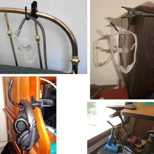 Headphone Stand with Adjustable Hook, Metal Headset Holder, Flexible Tip, Clamp-On, Universal Thickness, Vertical and Horizontal Mount, for Desk up to 2 inch (50MM) - 744591662932