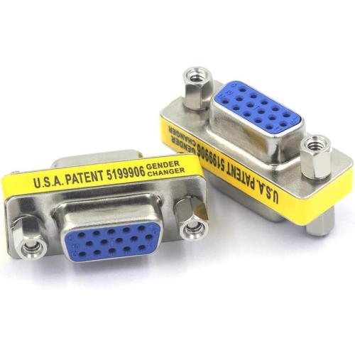 VCE VGA Female to Female Adapter, HD15 SVGA VGA Gender Changer, 2-Pack