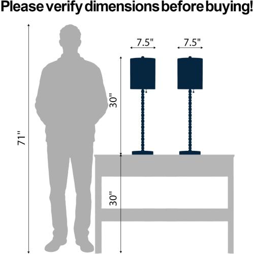 Buffet Lamps, Table Lamps Set of 2-30 H Tall with Sturdy Metal Bases & Textured Linen Shades - UL Certified, Ideal for Creating a Cozy Vibe in Living Rooms, Dining Rooms & Entryways (Matte Black)