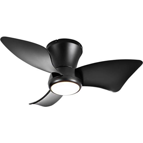 24 Inch Flush Mount Ceiling Fans with Lights, High Airflow Remote/APP Control, 3CCT Dimmable LED Light, Recessed Ceiling Fan for Kitchen, Bedroom, Patio