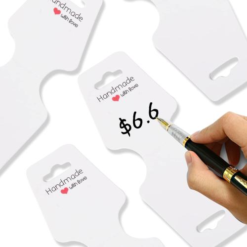 200PCS Bracelet Display Cards Necklace Holder Cards Self Adhesive Jewelry Packaging Selling Card for Small Business (White, 1.8x4.7 inches)