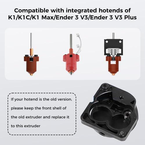 Creality K1/K1 Max/K1C/K1 SE Extruder, Official Upgraded K1 Extrusion Kit Direct Drive Extruder Dual Gear Smooth Feeding High Speed Printing Extruder for K1 SE/Ender 3 V3 Plus 3D Printer