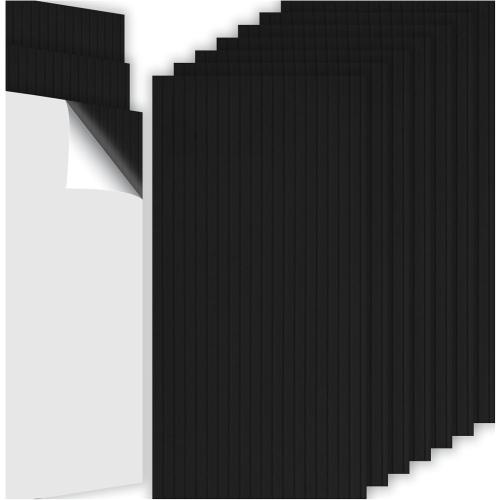 10Pack Large Acoustic Panels, 48x24x0.38 inch Sound Proof Panels for Walls, Self-Adhesive Sound Dampening Wall Panels, Noise Absorbing Decorative Wall Panels, Wall Noise Blocker for Home (Black)