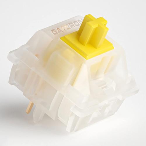 Yellow GATERON Milky Yellow Pro Switches Pre-lubed 5 Pin Linear Keyboard Switches for MX Mechanical Keyboard (90 Pcs, Yellow)
