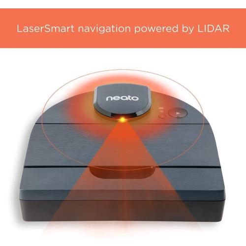 Grey Neato Robotics D8 Intelligent Robot Vacuum Cleaner–LaserSmart Nav, Smart Mapping, No-Go Zones, WiFi Connected, 100-min runtime, Powerful Suction, Turbo Clean, Edges, Corners & Pet Hair, XXL Dustbin, Alexa