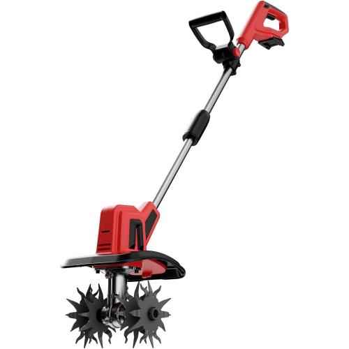 MaxMore Cordless Tiller Cultivator Compatible with Milwaukee 18V Battery (Tool Only), Electric Garden Rototiller with 48 Steel Tines, 8.7 Tilling Width, 6.3 Depth for Gardening, Soil Turning