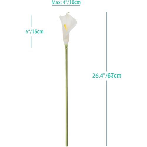 cn-Knight 10pcs Calla Lilies Artificial Flower,26'' Long Stem Artificial Calla Lily Flowers,Realistic Arum Lilies for Wedding Bridal Bouquet Home Decor Centerpiece,White