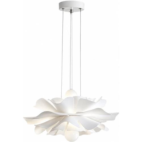 LIGHTLAND 2-Lights Acrylic Flower Pendant Light, Modern Minimalist Creative Hanging Light with Adjust Hanging Line, Pendant Lamp Chandelier for Living Room, Dining Room, Bedroom (15.8 Inch)