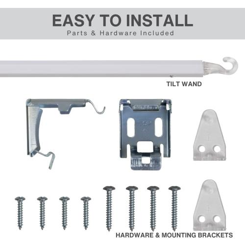 LOTUS & WINDOWARE Cordless Mini Blind, 1 Vinyl Slats, 34 Wide x 96 Long - White, Window Blinds for Home and Office, Interior Door Blinds - Light Filtering
