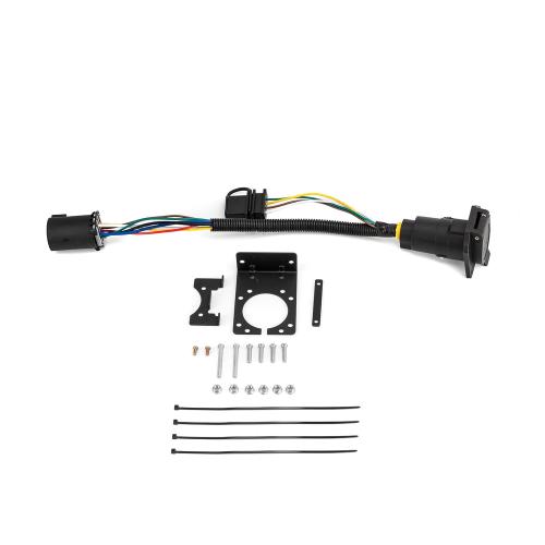 Wsays 7 Pin to 7-Way Blade and 4-Way Flat Trailer Wiring Harness Plug & Play Compatible with Tacoma F150 Tundra 4Runner Ram Wrangler Town & Country