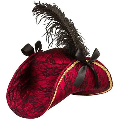 Red Lace Pirate's Hat - Women Size, 1 Pc