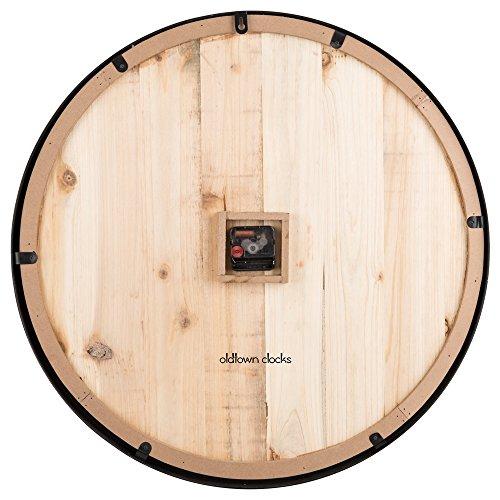 Metal & Solid Wood Noiseless Wall Clock (Wood, 24-inch)