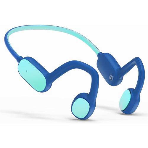 Kids Headphones, Bluetooth 5.2 Air Conduction Open Ear Headphones, 85dB Volume Limiting, Stereo Sound with Mic, IPX5 Waterproof, 20H Playtime, Perfect for School and Outdoor Activities-Blue