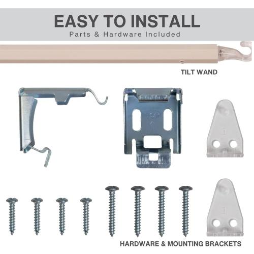 LOTUS & WINDOWARE Cordless Mini Blind, 1 Vinyl Slats, 27 Wide x 36 Long - Alabaster, Window Blinds for Home and Office, Interior Door Blinds - Light Filtering