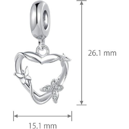 NARTGO Butterfly and Flower Charm Compatible with Pandora Charms Bracelets