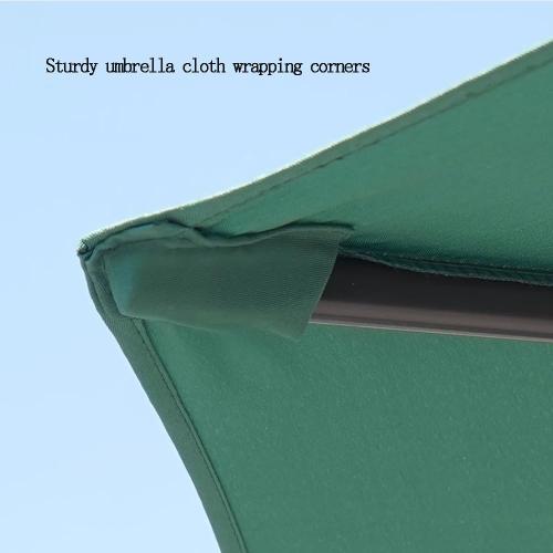 9FT Patio Umbrella 8 Ribs Beach Umbrella Portable Market Table Umbrella With Push Button Tilt And Crank, Outdoor Parasol For Garden, Lawn, Backyard