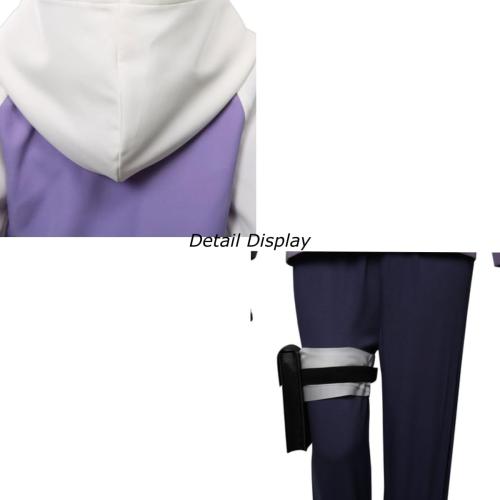 Size Large Color White and Purple And Black pants Aroinad Hyūga Hinata Cosplay Costume Hoodie for Halloween, Christmas, Anime Party, Exhibition
