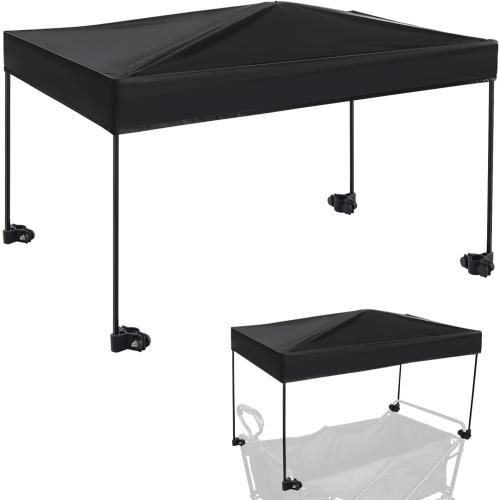 Wagon Canopy Cover, Garden Portable Outdoor Push Awning, Stroller Canopy for Garden Wagon, Shopping, Camping, Fits Folded and Collapsible Wagons, 24.4 × 35.4 Inch