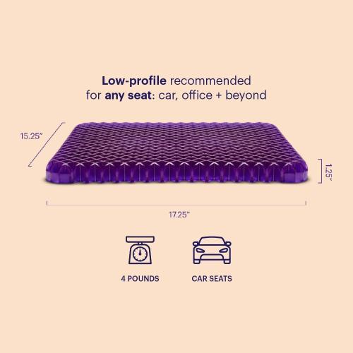 Purple Simply Seat Cushion | Pressure Reducing Grid Designed for Ultimate Comfort | Designed for Cars and Travel | Made in The USA