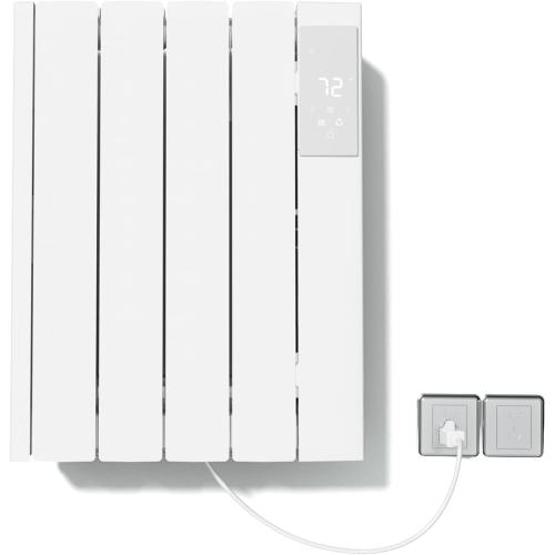 BREEZEHEAT 800w Electric Panel Heater-Convection Wall Heaters for Indoor Use, Ultra-quiet, Freestanding/Wall Mount Space Heater w/Digital Display, 24H Timer, Adjustable Thermostat, White