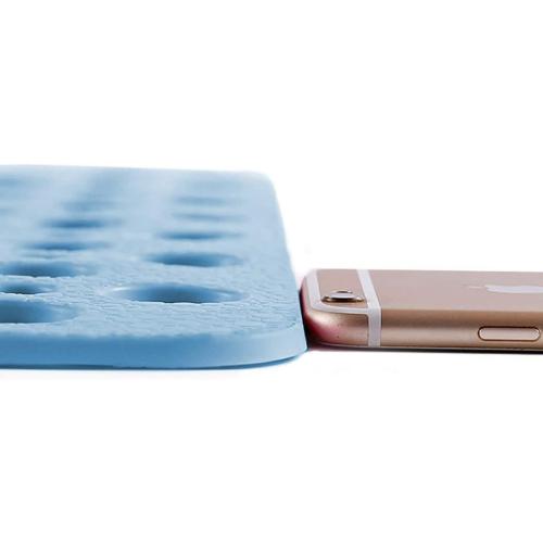 Blue Nonslip Bathtub Mat Extra Soft TPE Bath Mat for Kids, Machine Washable Bathroom Shower Mat, Smooth/Non-Textured Tubs Only, 30L x 17W Inch