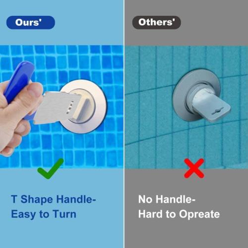Pool Plug Removal Tool with Handle Grip, Upgraded Metal Eyeball Seat Removal Tool for Above& Inground Pool Spa Return Jet Plug Nozzles Inlet Fittings, Compatible with SP1419A-SP1419E Hayward (Blue)