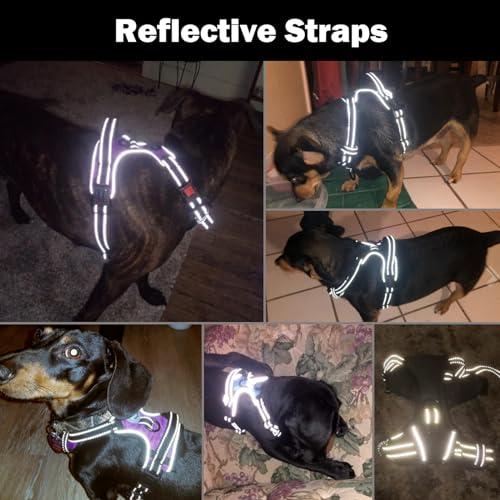PHOEPET No Pull Dog Harness Medium Reflective Front Clip Vest with Handle