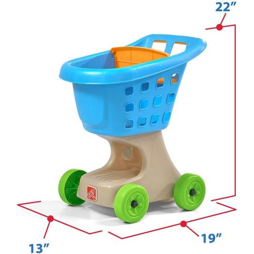 Step2 Little Helper's Shopping Cart for Kids, Play Grocery Cart, Made of Durable Plastic, for Toddlers 2  Years Old, Blue