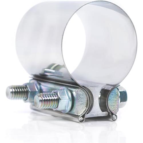 ID 2-1/2 Inch Lap Joint Butt Exhaust Clamp, Stainless 63mm Exhaust Coupler Clamp fit for OD 2.5 inch Pipes