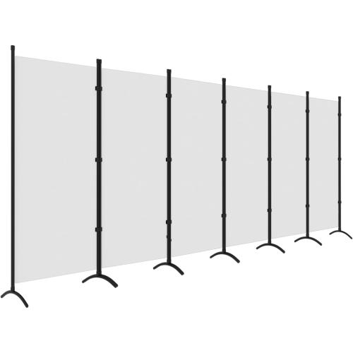 Room Divider, 6 Panel Room Dividers and Folding Privacy Screens, 6FT Partition Room Office Wall Divider for Separation 200 W Fabric, Portable Freestanding Room Divider Wall (White)