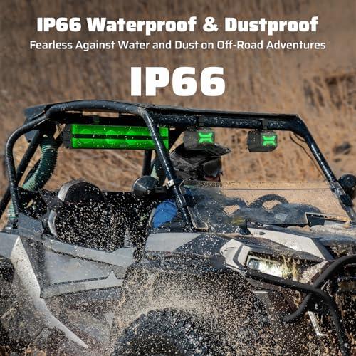 Ehaho 2.1CH Stereo UTV Sound Bar, 26 Inch Bluetooth UTV Speakers with RGB | BT & AUX/USB, ATV Speaker System & Subwoofer, 700W Peak Power, IP66 Waterproof, Fits 1-2 Roll Cages for Golf Cart UTV RZR