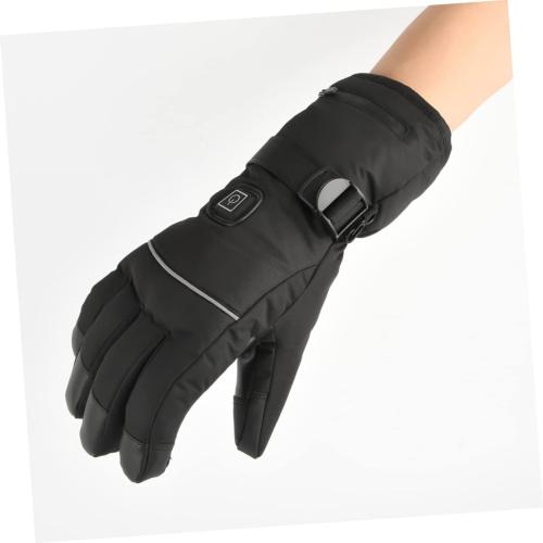 1pair Battery Powered Heated Gloves for Men Adjustable Warmth Gloves for Motorcycle Cycling Compatible Plush and Pu Leather for Outdoor Sports