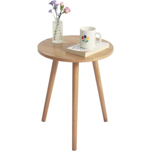 AWASEN Side Table Round, Small Accent Table Nightstand Modern End Table for Living Room Bedroom Office Small Spaces, 16'D x 19.5'H(Natural Walnut)