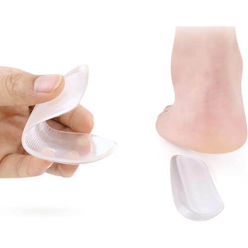 MARS WELLNESS Medial & Lateral Heel Wedge Silicone 2 Pairs - Universal - Adhesive Shoe Insert for Knock Knee Pain, Bow Legs, Foot Alignment - Pronation, Supination