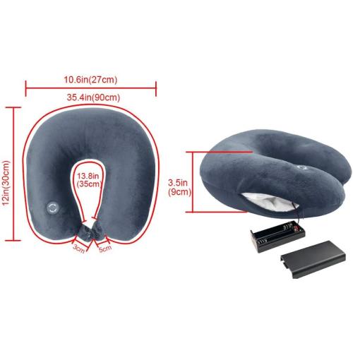Hooshing Vibrating Neck Pillow Massage Therapy Pain Relief | Best Gift for Parents, Traveling Home Rest